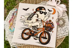Cool Ghost Bike Halloween PNG Shirt Product Image 2