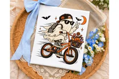 Cool Ghost Bike Halloween PNG Shirt Product Image 3