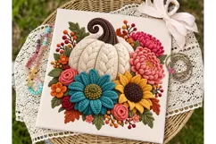 Autumn Pumpkin Floral PNG Sublimation De Product Image 2
