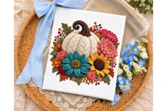 Autumn Pumpkin Floral PNG Sublimation De Product Image 3