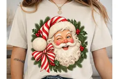 Santa Face Wreath PNG Sublimation Design Product Image 1