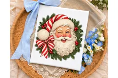 Santa Face Wreath PNG Sublimation Design Product Image 3