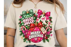 Holly Jolly Merry Christmas PNG Shirt De Product Image 1