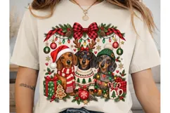 Christmas Dachshund Dogs PNG Sublimation Product Image 1