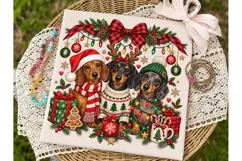 Christmas Dachshund Dogs PNG Sublimation Product Image 2
