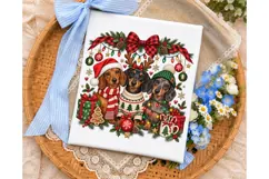 Christmas Dachshund Dogs PNG Sublimation Product Image 3