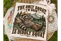 Cowboy Raccoon Diddly Squat PNG Sublimat Product Image 2