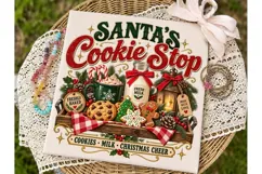 Santa's Cookie Stop PNG Sublimation Shir Product Image 2