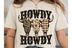 Howdy Howdy Bull Skull PNG Shirt Design Product Image 1