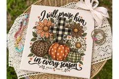 I Will Praise Him Pumpkin Cross PNG Product Image 1
