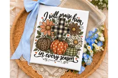 I Will Praise Him Pumpkin Cross PNG Product Image 3