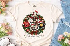 90s Retro Christmas Wreath PNG Sublimati Product Image 2
