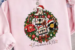 90s Retro Christmas Wreath PNG Sublimati Product Image 3