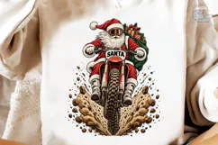 Santa Dirt Bike PNG Sublimation Design Product Image 1