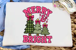 Merry & Bright Christmas PNG Sublimation Product Image 1