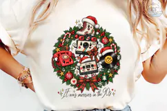 90s Retro Christmas Wreath PNG Sublimati Product Image 6