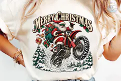 Merry Christmas Santa Motorcycle PNG Product Image 6