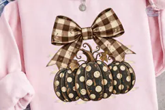 Polka Dot Pumpkin Bow PNG Sublimation De Product Image 3