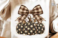 Polka Dot Pumpkin Bow PNG Sublimation De Product Image 4