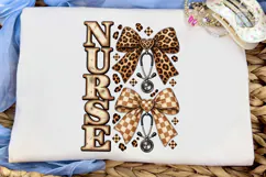 Nurse Life Leopard Bow PNG Sublimation D Product Image 5