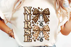 Nurse Life Leopard Bow PNG Sublimation D Product Image 6