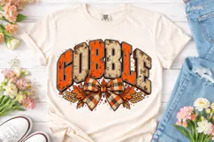 Gobble Fall Pumpkin PNG Sublimation Desi Product Image 2
