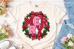 Merry Christmas Wreath PNG Sublimation Product Image 2