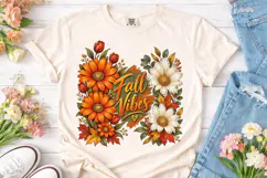 Fall Vibes Floral PNG Sublimation Design Product Image 2