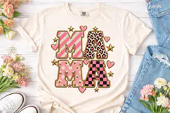 Mama Leopard Heart Stars PNG Sublimation Product Image 2