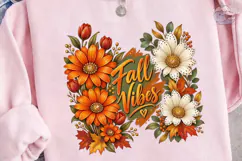 Fall Vibes Floral PNG Sublimation Design Product Image 3