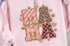 Mama Leopard Heart Stars PNG Sublimation Product Image 3