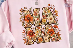 Mama Floral Letters PNG Sublimation Desi Product Image 3