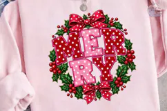 Merry Christmas Wreath PNG Sublimation Product Image 1