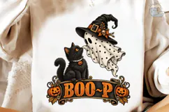 Halloween Boo-P Cat Ghost PNG Shirt Desi Product Image 3