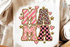 Mama Leopard Heart Stars PNG Sublimation Product Image 4