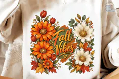 Fall Vibes Floral PNG Sublimation Design Product Image 4