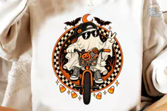 Cool Ghost Bike Halloween PNG Shirt Product Image 1