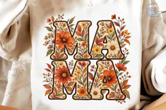 Mama Floral Letters PNG Sublimation Desi Product Image 4