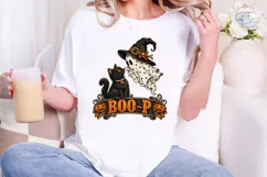 Halloween Boo-P Cat Ghost PNG Shirt Desi Product Image 4