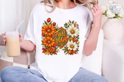 Fall Vibes Floral PNG Sublimation Design Product Image 1