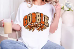 Gobble Fall Pumpkin PNG Sublimation Desi Product Image 4