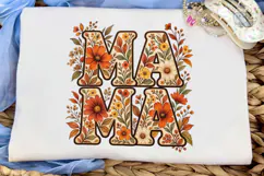 Mama Floral Letters PNG Sublimation Desi Product Image 1