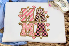 Mama Leopard Heart Stars PNG Sublimation Product Image 5