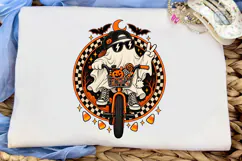 Cool Ghost Bike Halloween PNG Shirt Product Image 5
