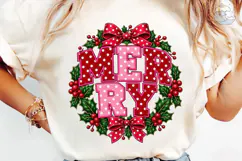 Merry Christmas Wreath PNG Sublimation Product Image 6