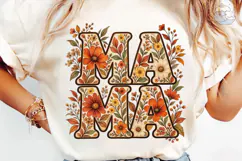 Mama Floral Letters PNG Sublimation Desi Product Image 6