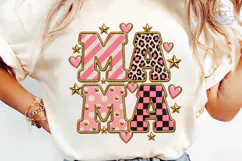Mama Leopard Heart Stars PNG Sublimation Product Image 6