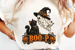 Halloween Boo-P Cat Ghost PNG Shirt Desi Product Image 6