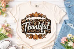 Thankful Leopard PNG Sublimation Shirt Product Image 2
