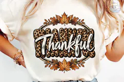 Thankful Leopard PNG Sublimation Shirt Product Image 1